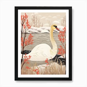 Bird Illustration Swan 3 Art Print