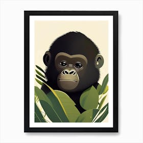 Baby Gorilla, Gorillas Cute Kawaii 4 Art Print