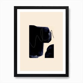 Black And Cream Abstract 1 Art Print