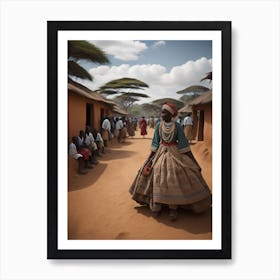 African Village 1 Art Print