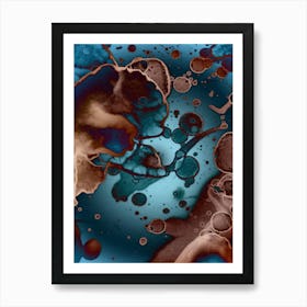 Watercolor Abstraction Blue Indigo 1 Art Print