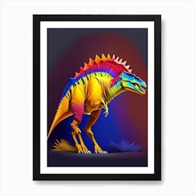 Velocisaurus Primary Colours Dinosaur Art Print