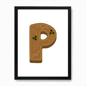 Gingerbread Decorative Letters Living Room Holiday Display 16 Art Print