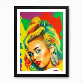 Miley Cyrus Colourful Pop Art Art Print