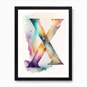 X, Letter, Alphabet Storybook Watercolour 2 Art Print