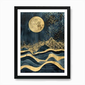 Moonlight Over The Ocean 10 Art Print