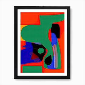 Strong Red Cut Out Abstract 1 Art Print