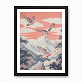 Vintage Japanese Inspired Bird Print Red Tailed Hawk 1 Art Print