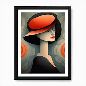 Woman In A Hat 12 Art Print