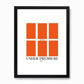 Under Pressure Queen And Bowie Inspired Retro Art Print