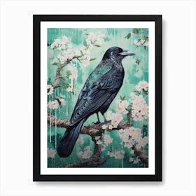 Ohara Koson Inspired Bird Painting Raven 3 Art Print