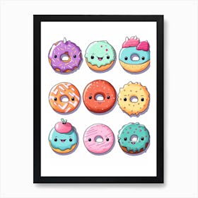 Cute Donuts 2 Art Print