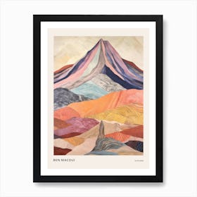 Ben Macdui Scotland Colourful Mountain Illustration Poster Art Print