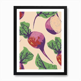 Turnip Root Vegetable Pattern Illustration 1 Art Print