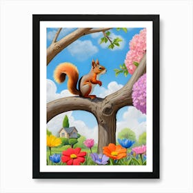 Squirrel In The Tree Affiche