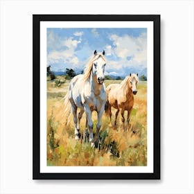 Horses Painting In Transylvania, Romania 2 Art Print