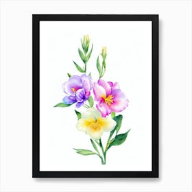 Freesia 3 Watercolour Flower Art Print