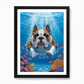 Bulldog Under The Sea 4 Art Print