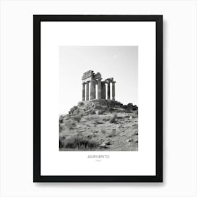 Poster Of Agrigento, Italy, Black And White Photo 1 Art Print