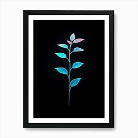 Leaf On A Black Background Art Print