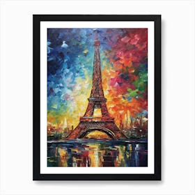 Eiffel Tower Paris France Vincent Van Gogh Style 28 Art Print