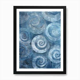 Spirals In Blue Art Print