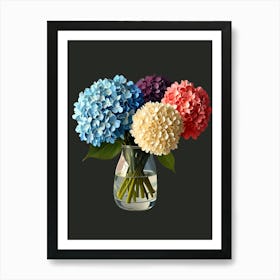 Hydrangeas In A Vase 2 Art Print