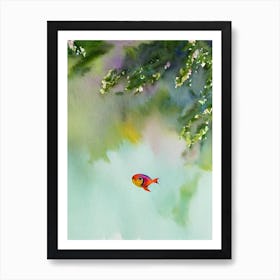 Angelfish Storybook Watercolour Art Print