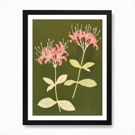 Pink & Green Honeysuckle 1 Art Print