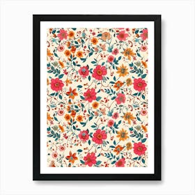 Petals Tango London Fabrics Floral Pattern 2 Art Print