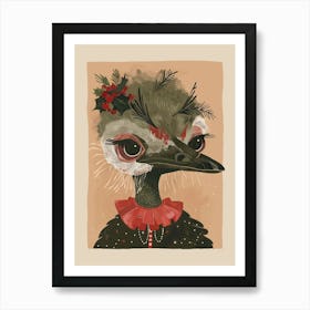 Festive Ostrich Art Print