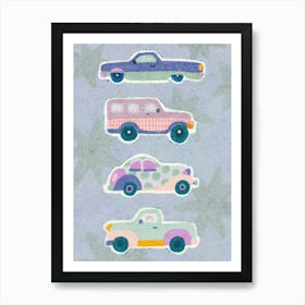 Retro Cars Art Print