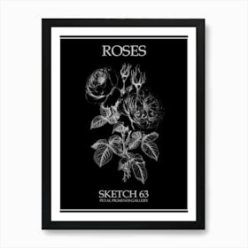 Roses Sketch 63 Poster Inverted Art Print