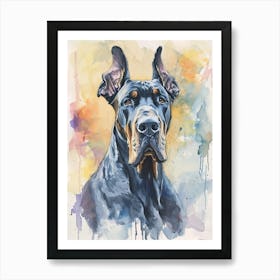 Great Dane Watercolor Painting 3 Art Print