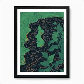 Woman In A Forest Art Print