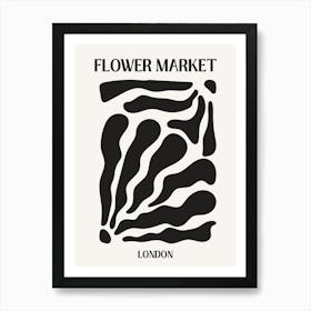 B&W Flower Market Poster London Art Print