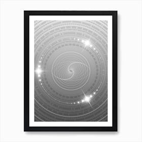 Geometric Glyph in White and Silver with Sparkle Array n.0088 Art Print