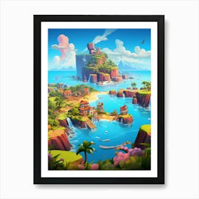 Islands Cartoon 2 Art Print