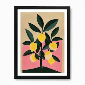 Lemon Tree Colourful Illustration 2 Art Print