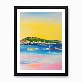 Cala Salada, Ibiza, Spain Bright Abstract Art Print