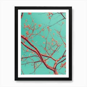 Red Leaves On A Tree Art Print