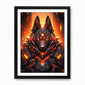 Futuristic Wolf 3 Art Print