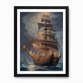 Ship Set Sails Art Print