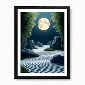 Zen Garden At Night Poster