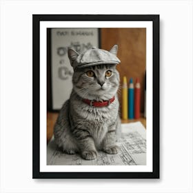 Cat In Hat 2 Art Print