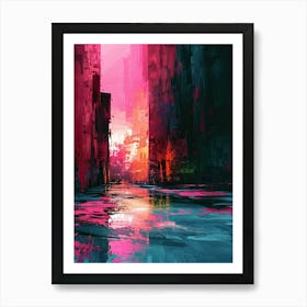 Abstract City | Pixel Art Series 6 Art Print