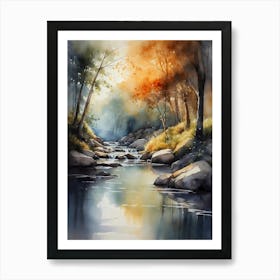 Watercolor Of A River 13 Art Print