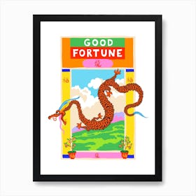 Drache Kunstprint für Wohnzimmer bunt