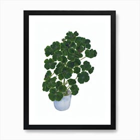 Geranium Care (Pelargonium X Hortorum) Watercolor Art Print