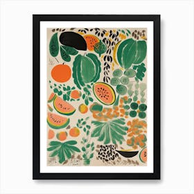 Cantalupe Fruit Drawing 2 Art Print